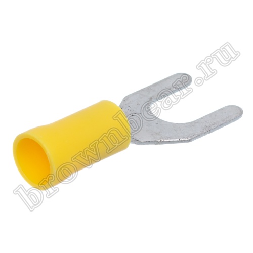Клемма вилочная обжимная тип "U" 6.4 мм на провод 4.0 - 6.0 мм², изолированная, кратно 100шт. TYI-5.5-6 фото 2