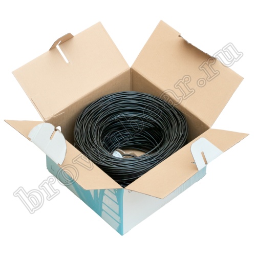 Кабель Витая пара, 4 пары, медный, 5е категория, для внешней прокладки (-60 +60), черный, PCnet, бухта 305м PCnet фото 3
