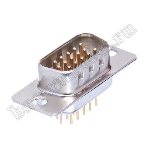 Разъем D-SUB  15 контактов высокой плотности, вилка на плату, вертикальный DHB-15M фото 5