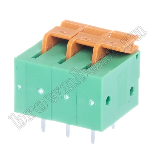 Клеммник нажимной на плату, 3 контакта, 5.08 мм, угловой TB-05B фото 4