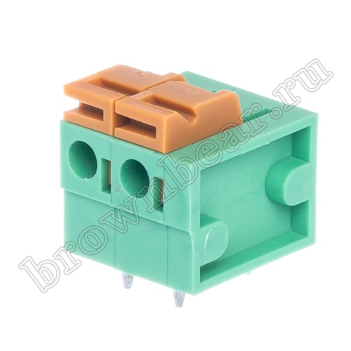 Клеммник нажимной на плату, 2 контакта, 5.08 мм, угловой TB-05A