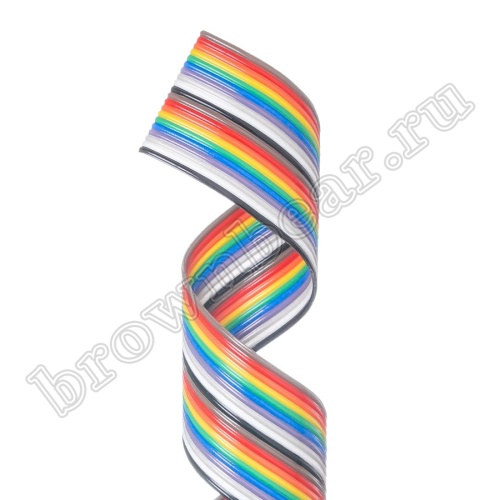 Кабель плоский, шлейф 20 проводников, шаг 1.27 мм, цветной