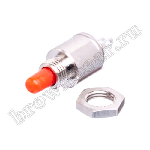 Кнопка без фиксации в металлическом корпусе, 2.8 мм круглая на блок, НР, 220В, красная PSW-4-R фото 6