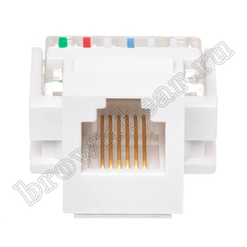Модуль RJ-12  6P6C, Keystone, белый  фото 3