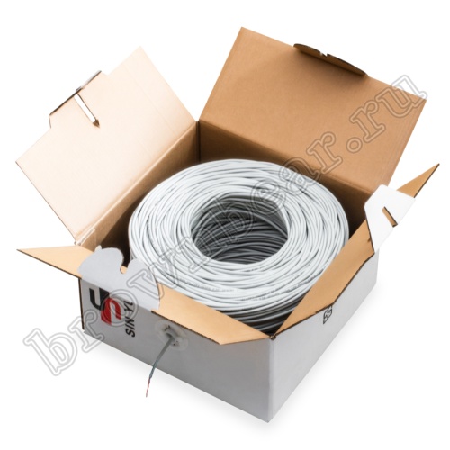 Кабель Витая пара, 2 пары, медный, 5e категория, многожильный, экранированный, серый, бухта 305м SIN YU фото 7