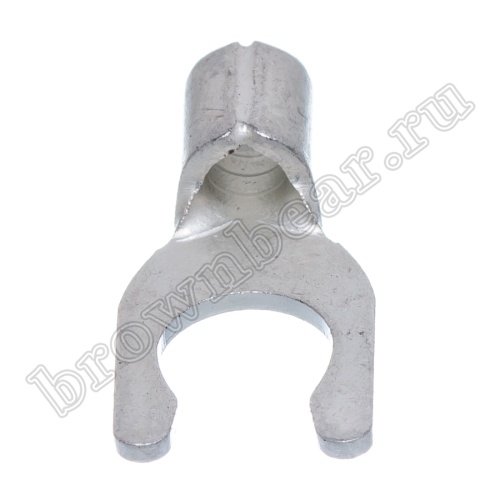 Клемма вилочная обжимная тип "U" 5.3 мм на провод 1.5 - 2.5 мм² с защелкой, неизолированная, кратно 100шт. TYL-2-5 фото 4