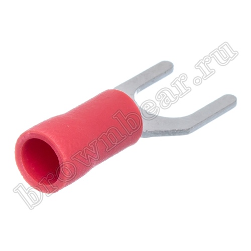 Клемма вилочная обжимная тип "U" 5.3 мм на провод 0.25 - 1.5 мм², изолированная, кратно 100шт. TYI-1.25-5 фото 5