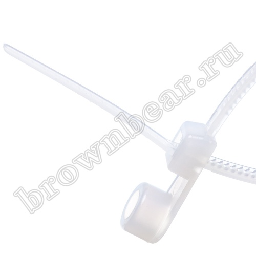 Стяжка (хомут) нейлоновая 100 x 2.5 мм с крепежным отверстием, белая, упаковка 100 шт. TCV-100 фото 3