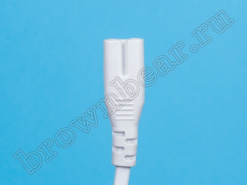 Кабель (шнур) питания 220В CEE7/16 - C7, для аудиотехники, белый, 2.5А, 1,8м фото 5