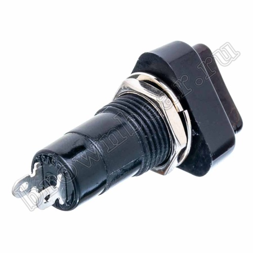 Кнопка с фиксацией, треугольная на блок, НР, 220В, черная PSW-6FC-B фото 5