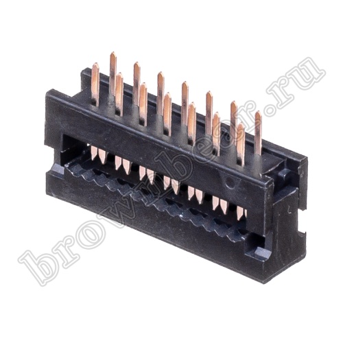 Разъем IDC 2х7 контактов на плату для наколки на шлейф, шаг 2.54мм FDC-14 фото 2