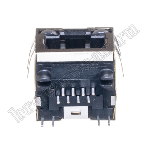 Разъём RJ-45 гнездо на плату, 8P8C,  2 светодиода (красный-зеленый), экранированный, тип 18 TJ18-L8P8C-5 фото 6