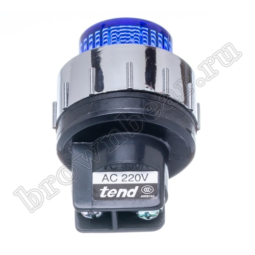 Лампа неоновая индикаторная 220В, d 25 мм, голубая фото 3