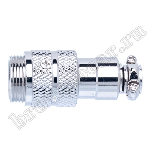 Разъем GX16 (M16) 2 контакта вилка на кабель, наружная резьба AC-M16-2MA фото 2