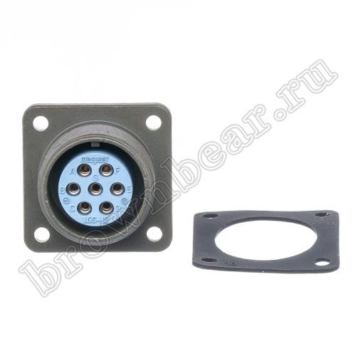 Разъём промышленный круглый MIL-5015 серии MS  7 контактов, гнездо на блок фото 2