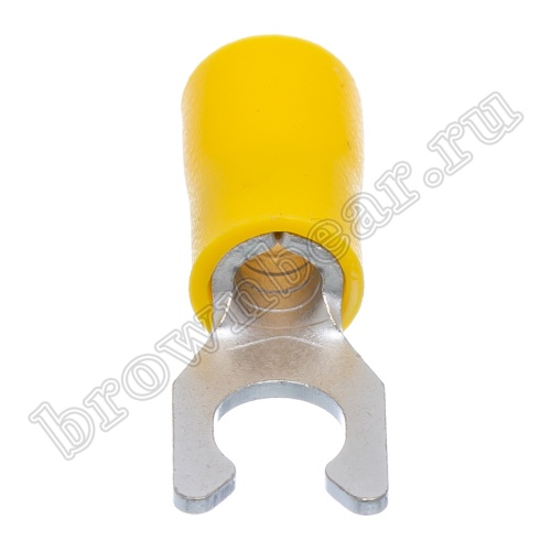 Клемма вилочная обжимная тип "U" 5.3 мм на провод 4.0 - 6.0 мм² с защелкой, изолированная, кратно 100шт. TYLI-5.5-5 фото 4