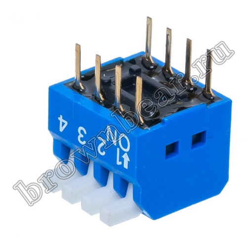 Переключатель Dip-Switch 4 контактных группы, пиано  SWD3-4 фото 4