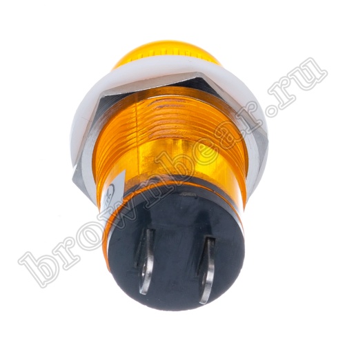 Лампа неоновая  индикаторная с резистором 220В, d 14 мм, оранжевая (TPN-152O) фото 3