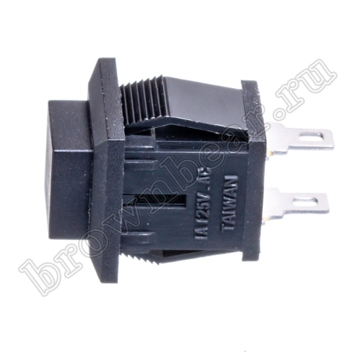 Кнопка без фиксации, квадратная на блок крепление защелка, НР, черная PSW-9AB фото 5