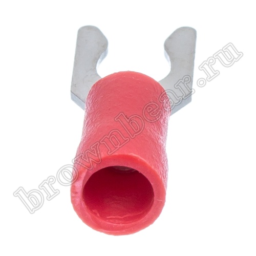 Клемма вилочная обжимная тип "U" 4.3 мм на провод 0.5 - 1.5 мм² с защелкой, изолированная, кратно 100шт. TYLI-1.25-4 фото 2