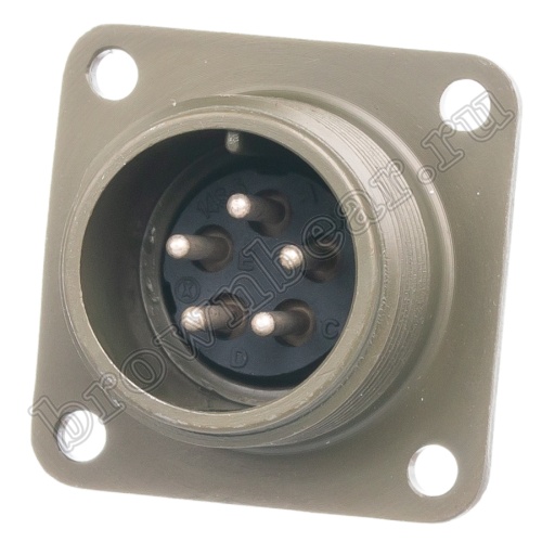 Разъём Amphenol серии MS, 5 контактов, вилка на блок, тип 14S, резьбовой MS3102E-14S-5P