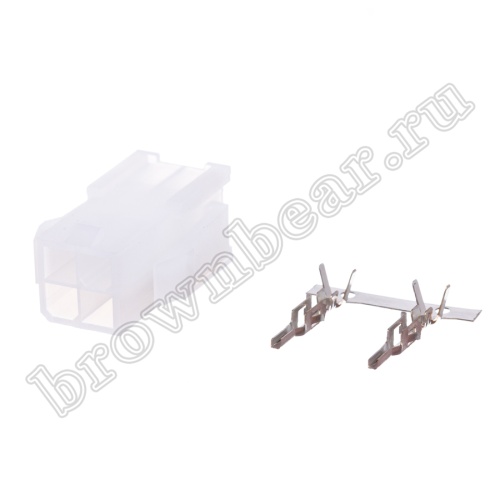 Разъем питания Mini-Fit 4 контакта, вилка на кабель, шаг 4,2мм MF-4M