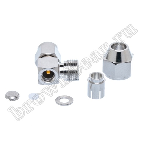 Разъем SMA штекер на кабель RG-58, угловой, пайка SMA-LS58P фото 5