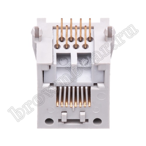 Разъём RJ-45 гнездо на плату, 8P8C, тип 8 TJ8-8P8C фото 5