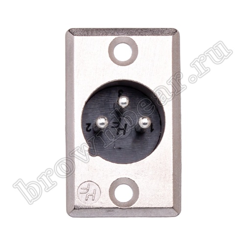 Разъём микрофонный XLR, штекер на приборный блок, 3 контакта AUD-81 фото 2