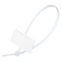 Стяжка (хомут) нейлоновая 200 х 2.5 мм с маркировочной площадкой, белая, упаковка 100 шт. CCMCV-200S