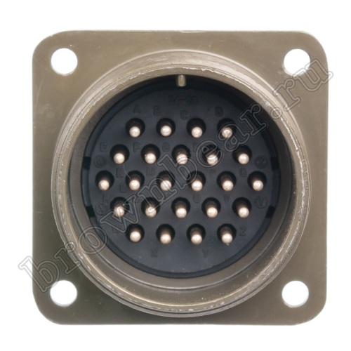 Разъём Amphenol серии MS, 24 контакта, вилка на блок, тип 24, резьбовой MS3102E-24-28P фото 2