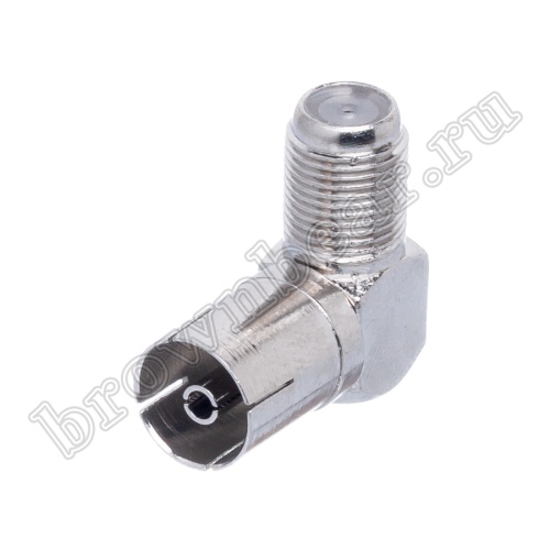 Переходник F гнездо - TV гнездо, Г-образный FJ/LPALJ