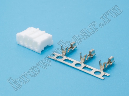 Разъем питания 4 контакта, гнездо на кабель, шаг 2.0 мм, тип 2 MU-4F/2