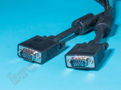 Кабель (шнур) для монитора  VGA HD D-SUB 15 вилка - HD D-SUB 15 вилка c ферритовым кольцом 1.8м (СS-035)
