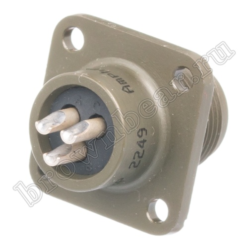 Разъём Amphenol серии MS, 3 контакта, вилка на блок, тип 10SL, резьбовой MS3102E-10SL-3P фото 4