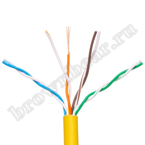 Кабель Витая пара, 4 пары, медный, 5е категория, многожильный, желтый, PCnet, бухта 300м PCnet фото 7