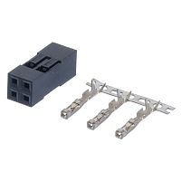 Разъем 2х2 гнездо на кабель, шаг 2.54мм, с контактами