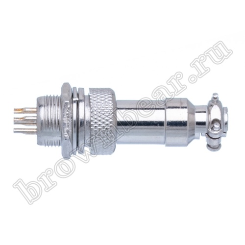 Разъем GX12 (M12) 4 контакта, розетка на кабель + вилка на блок, комплект AC-M12-4 фото 4