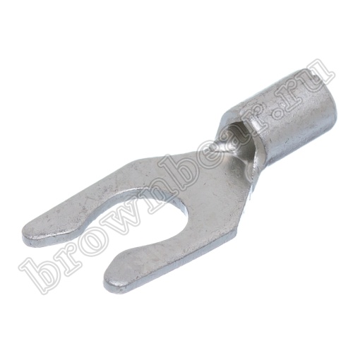 Клемма вилочная обжимная тип "U" 4.3 мм на провод 0.5 - 1.5 мм² с защелкой, неизолированная, кратно 100шт. TYL-1.25-4