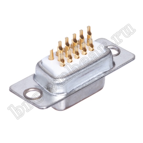 Разъем D-SUB  15 контактов высокой плотности, гнездо на кабель, пайка, тип 2 DHS-15F фото 2