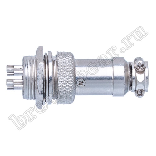 Разъем GX16 (M16) 4 контакта, розетка на кабель + вилка на блок, комплект AC-M16-4 фото 2