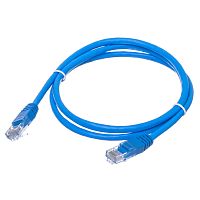 Патч-корд UTP RJ-45, категория 5e, литой, 1 метр, синий 