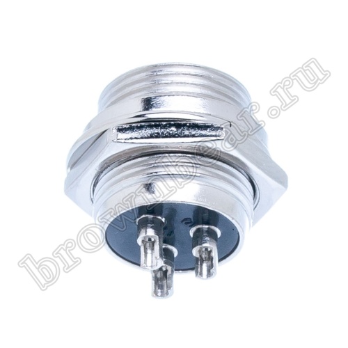 Разъем GX16 (M16) вилка на блок 3 контакта, под гайку AC-M16-3M фото 2