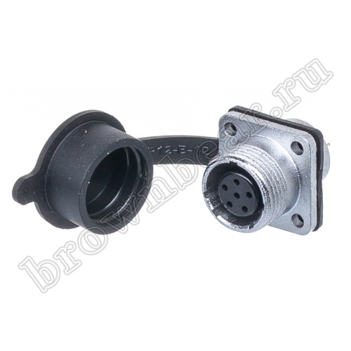 Разъём М14 6 контактов розетка на блок, квадратный фланец