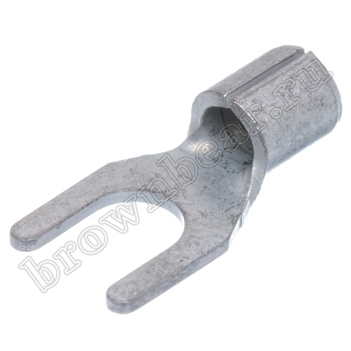 Клемма вилочная обжимная тип "U" 5.3 мм, на провод 4.0 - 6.0 мм², неизолированная, кратно 100шт. TY-5.5-5