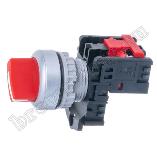 Селекторный переключатель управления, 2 позиции с фиксацией, 30 мм, НЗ, красный TN2SS2R-1B фото 7