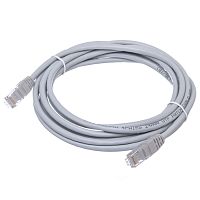 Патч-корд UTP RJ-45, категория 5e, литой, 3 метра, серый 
