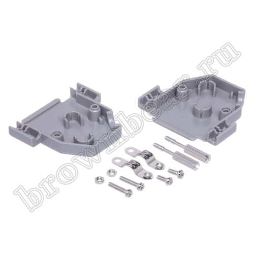 Корпус разъема D-SUB 25 контактов, выход кабеля 45 градусов, серый DP-25CR фото 2