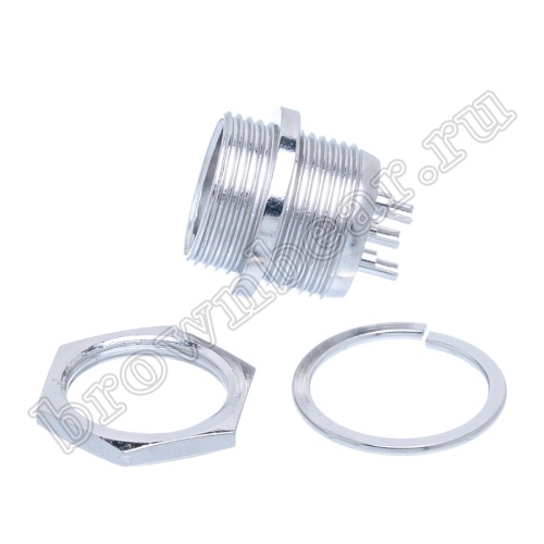 Разъем GX16 (M16) вилка на блок 3 контакта, под гайку AC-M16-3M фото 5