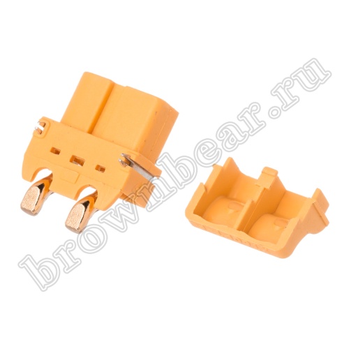 Разъем питания XT60 для АКБ, 2 контакта, розетка на плату, угловой, SMD XT60PT-F.G.Y фото 7